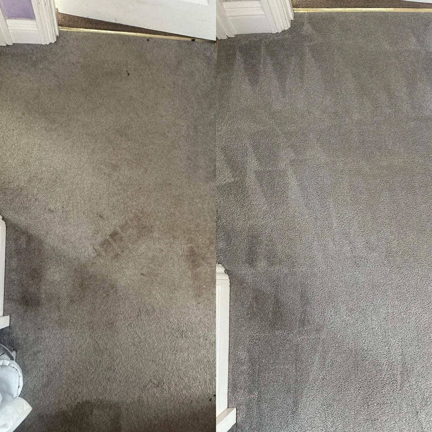 Carpet before and after carpet cleaning by Elite Cleaning Services Cambridge